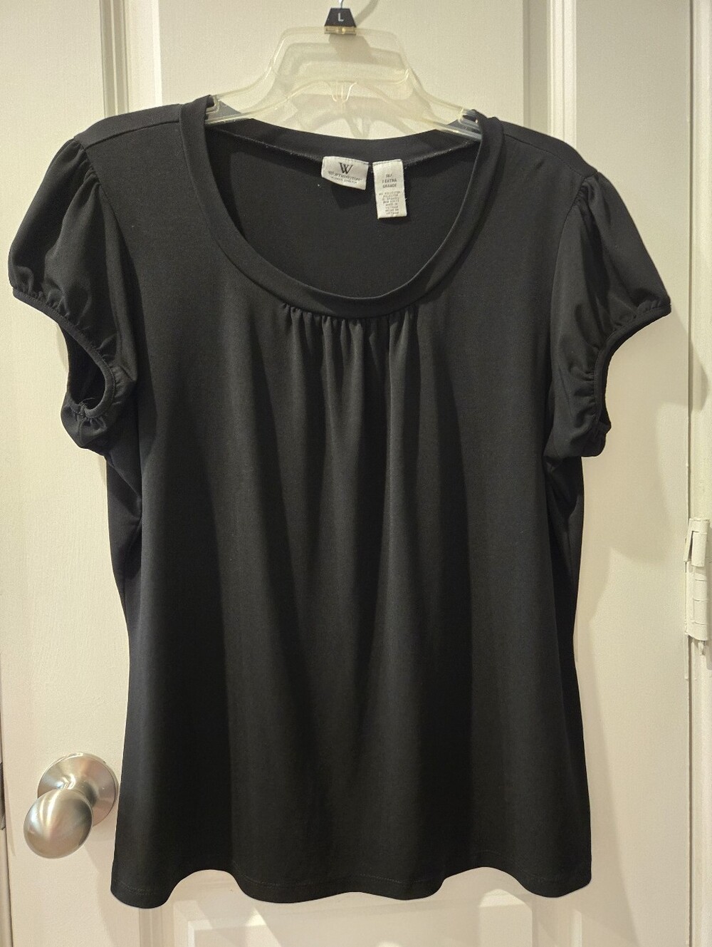 Women's Worthington Stretch Black Short Sleeve Blouse. Size 1X.